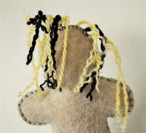 Voodoo Doll With Long Hair Voo Doo Doll Handmade Felt Voodoo Etsy