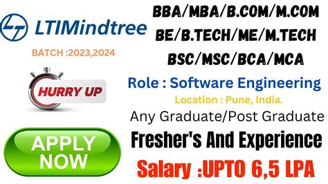 Ltimindtree Off Campus Drive Software Engineering Bulk Hiring