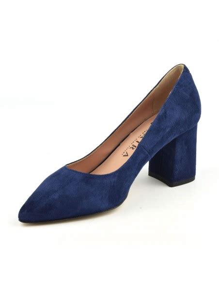 Escarpins Bouts Pointus Cuir Daim Bleu Marine XA0270 Xaira