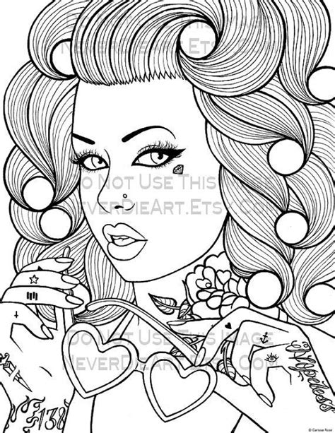 Collection Of Pin Up Girl Coloring Pages Free Printable