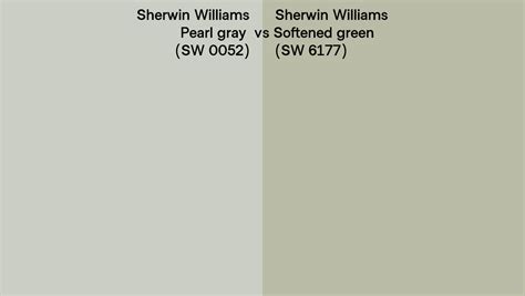 Sherwin Williams Pearl Gray Vs Softened Green Side By Side Comparison