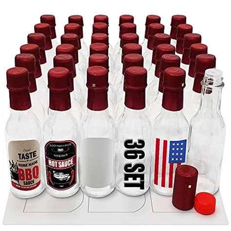 Glass Bottle Hot Sauce Bottles Woozy Bottles Empty Oz Sets With Shrink Capsules Printable