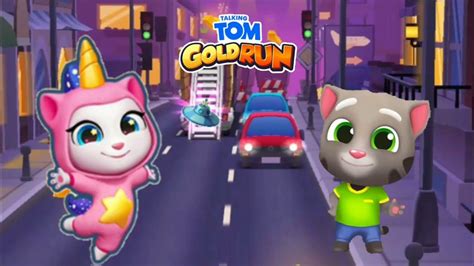 Talking Tom Gold Run Unicorn Angela Talking Tom In Las Vegas Youtube