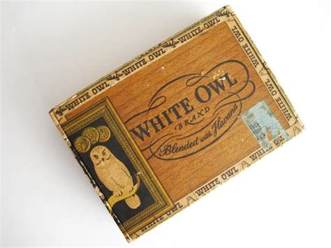 Vintage Antique White Owl Cigar Box