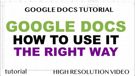 How To Use Google Docs Properly Tutorial For Beginners