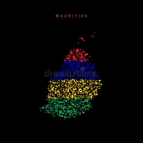 Mauritius Flag Map Chaotic Particles Pattern In The Mauritian Flag