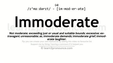 Pronunciation Of Immoderate Definition Of Immoderate Youtube