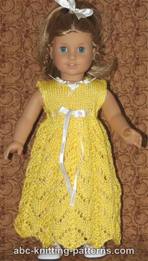 Abc Knitting Patterns American Girl Doll Empire Waist Lace Dress