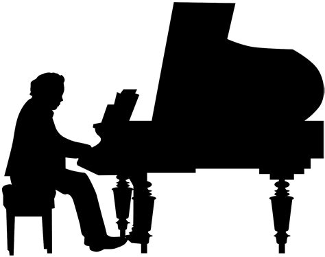 Piano Player Silhouette Free Vector Silhouettes