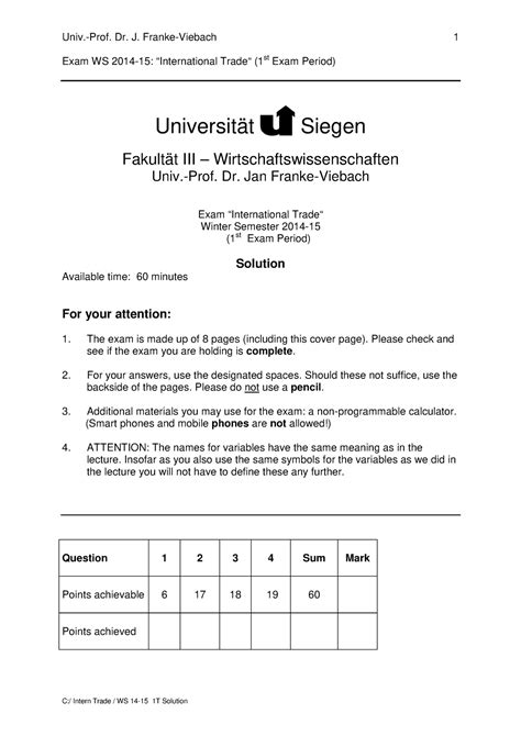 Prüfung 2015 Fragen und Antworten 1 Exam WS 2014 15 Dr J 1