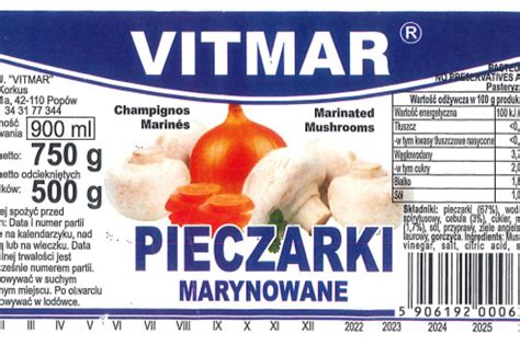 Dwutlenek siarki w pieczarkach marynowanych GIS nakazał wycofanie produktu