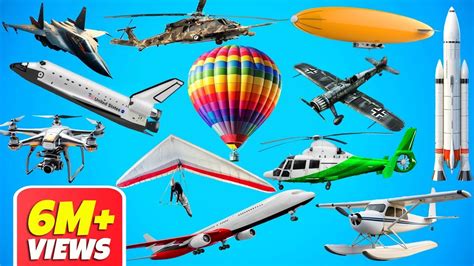 Types Of Air Vehicles Air Transportationhelicopter Airplane