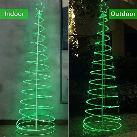 Colorful Lighted Spiral Christmas Tree Lights With Remote 6ft