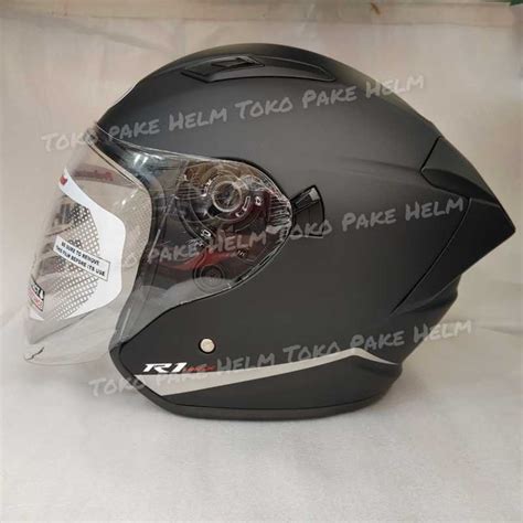 Jual Helm Nhk R Max Black Doff Half Face Double Visor Di Seller Pake