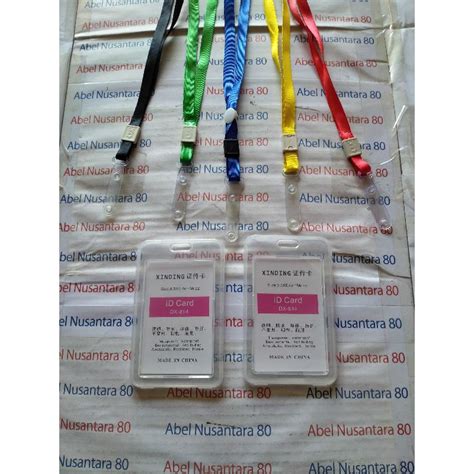 Jual Tali Id Card Lanyard Kait Kancing Karet Paket Casing Id Card Tutup