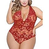 Lingerie For Women Plus Size Halter Lace Bodysuit Sexy One Piece