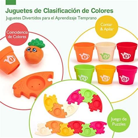 Juguetes Montessori para Niños 1 Año 18 Pcs Vasos Apilables Juguetes