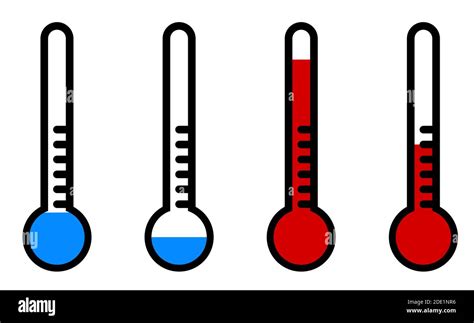 Thermometer With High And Low Temperature Cartoon Style Isolated