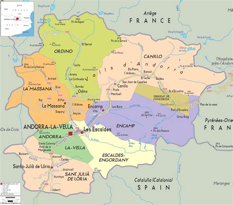Andorra Haritası ve Andorra Uydu Görüntüleri