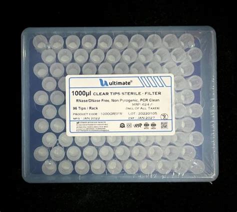 Plastic Ul Filter Tips Rnase Dnase Free For Chemical Laboratory