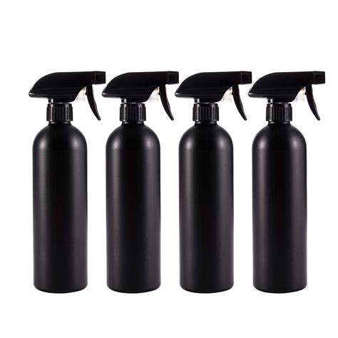 Cindys Tape Plastic Spray Bottles Black 16 Oz Pack Of 4 Heavy Duty