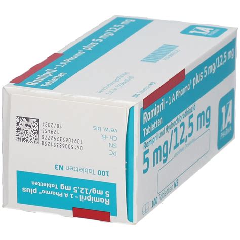 Ramipril 1A Ph Plu5Mg 12 5 100 St Mit Dem E Rezept Kaufen Shop Apotheke