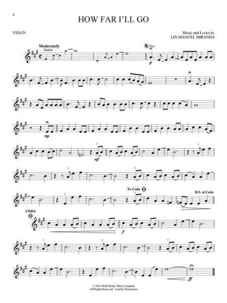 Moana For Violin With Online Accompaniments Violin Sheet Music Flute