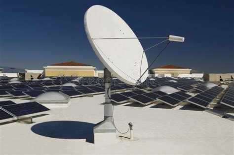 Solar Panels And Satellite Dish Stock Photo Image Of Horizontal