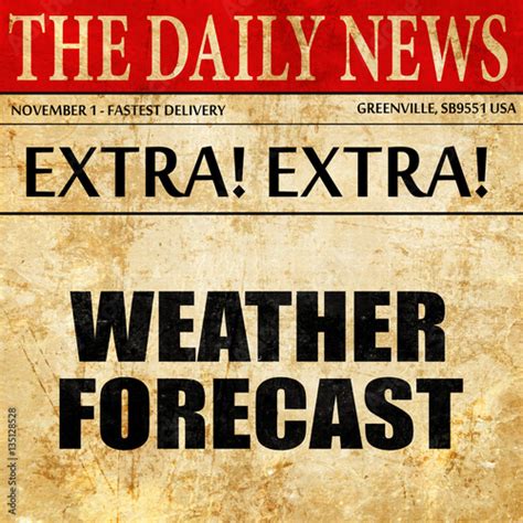 Weather Forecast Newspaper Article Text Buy This Stock Illustration