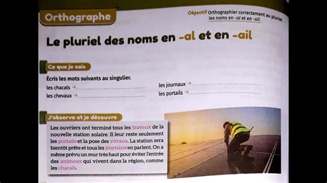 Orthographe Le Pluriel Des Noms En Ail Et Al Pages Mes