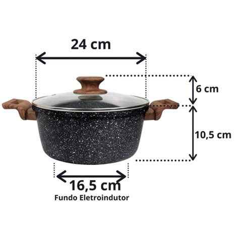 Panela Caçarola Para Fogão Indução 4 8 Litros 24cm e Espátula Silicone