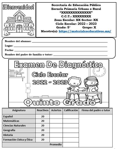 Examen Diagnostico Quinto Grado Primaria Material Educativo Primaria