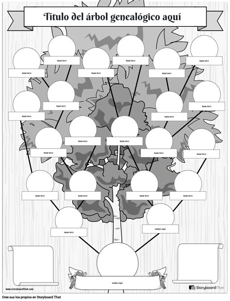 Nueva plantilla de árbol genealógico ED 2 blanco y negro