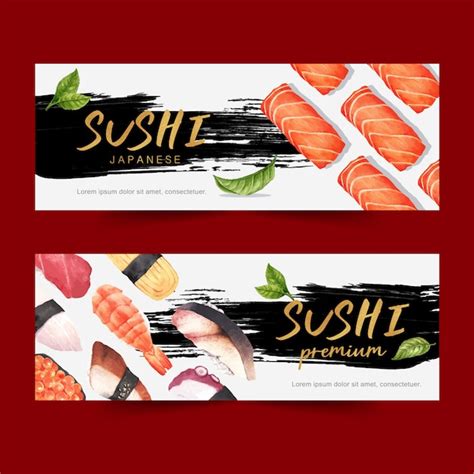 Free Vector Sushi Restaurant Banner