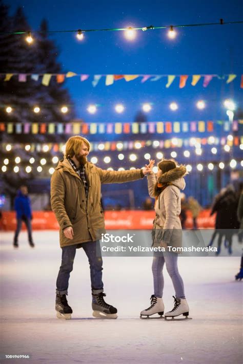 Young Couple In Love Caucasian Man With Blond Hair With Long Hair And