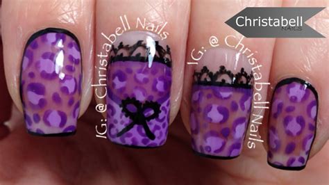 Christabellnails Leopard Lace Lingerie Nail Art Tutorial Youtube