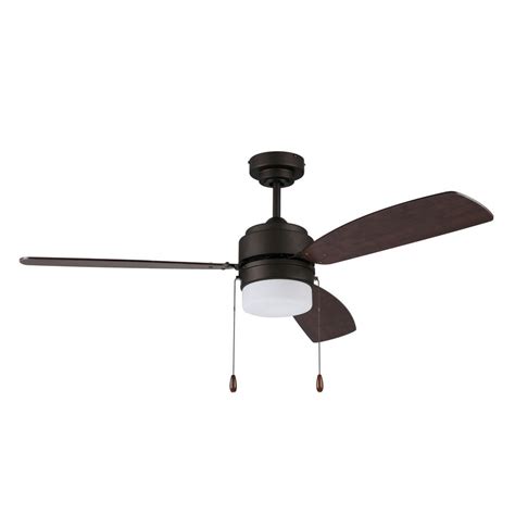 Litex Ausmus 52 In Bronze Led Indooroutdoor Ceiling Fan With Light Kit 3 Blade At