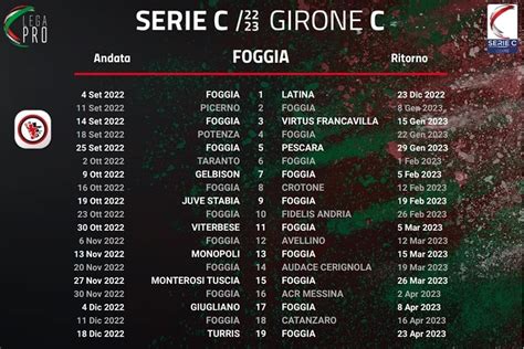 Calendario Foggia Au Allx Luelle