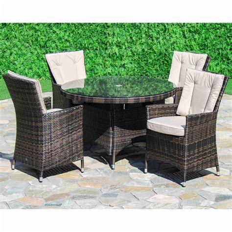 Maze Rattan La 4 Seat Round Dining Set Garden Street