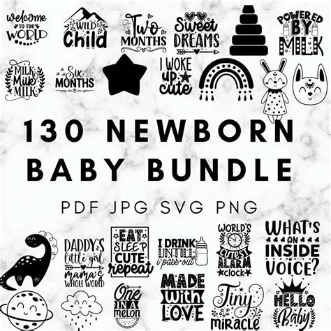 Newborn Baby Svg Bundle Baby Svg Bundle Baby Shower Svg Baby Quote