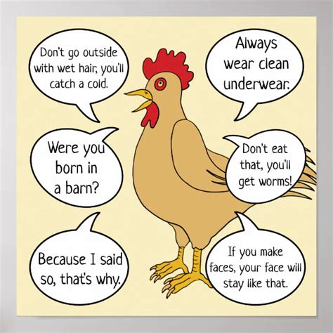 Funny Mother Hen Advice Mothers Day Poster Zazzle