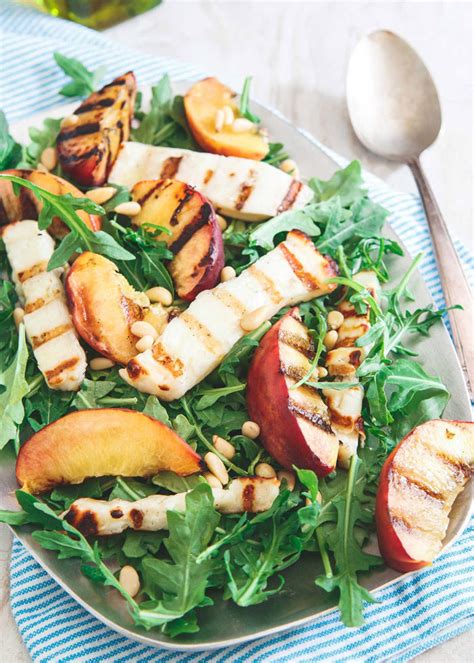 Grilled Halloumi Peach Salad