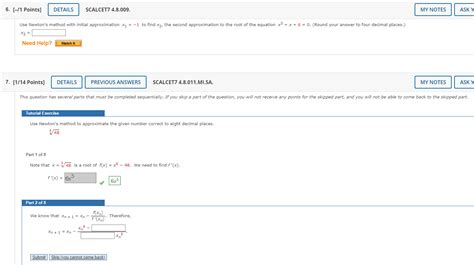 1 2 And 3 Tutorial Exercise Use Newtons Method With The Course Hero