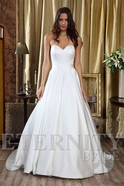 Satin A Line Wedding Dress Dress Code Nine