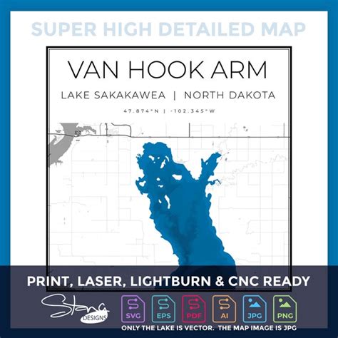 Pdf Map of Lake Sakakawea - Etsy