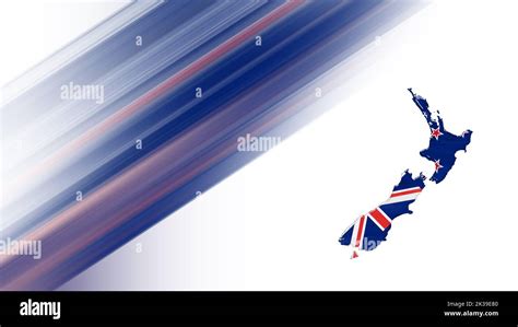 Map Of New Zealand Flag Map National Colors Background Stock Photo