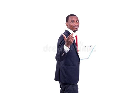 Portrait Of A Businessman With Document Smiling Stock Image Image Of