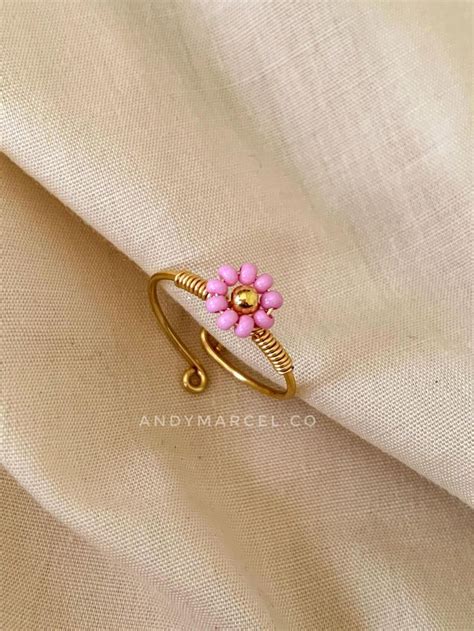 Anillos De Flores En Alambrismo Joyer A De Alambre Hecho A Mano