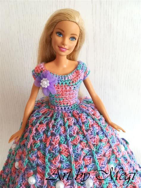 Sukienka na szydełku dla lalki Barbie dolldress barbiedoll crochet