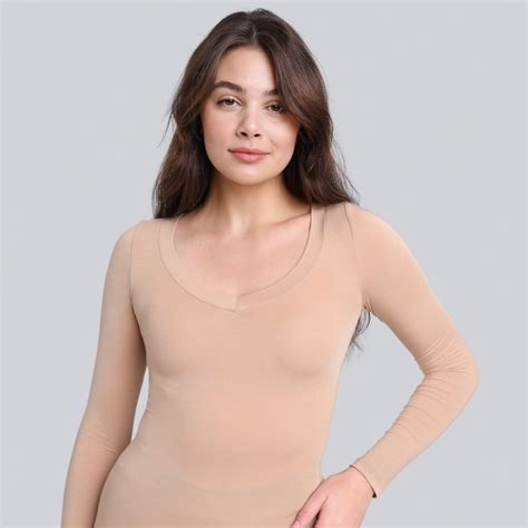 Niewidoczny Podkoszulek Damski Z D Ugim R Kawem Nude Ansin